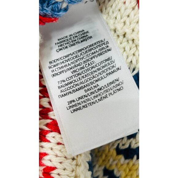 NEW Polo Ralph Lauren Nordic Fair Isle Cotton-Linen Sweater Crop Slouchy Sz XXL - Picture 10 of 12